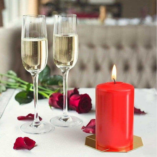 Set of 4 Pillar Candles  50 x (70/90/110/130)mm - Red